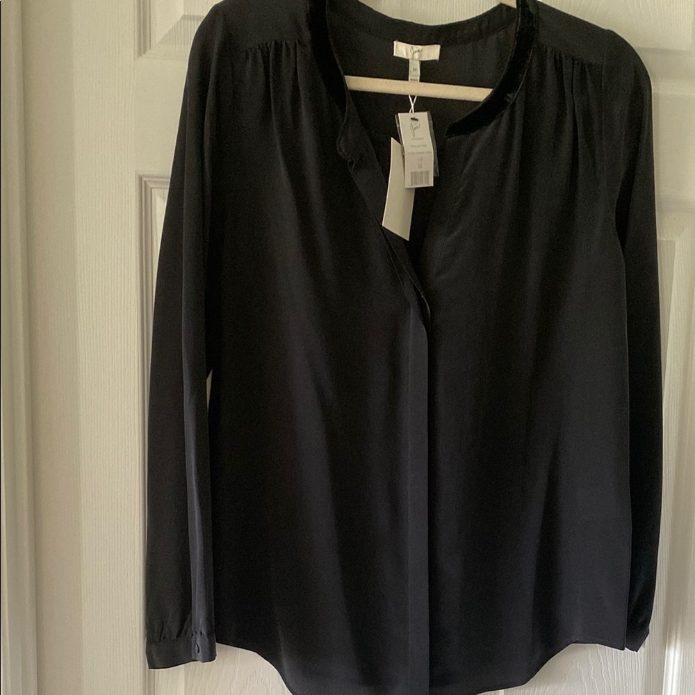 Elegant Black silk Women's Top